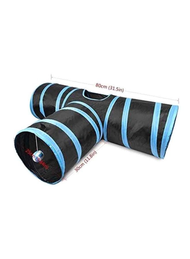Beauenty Play Tunnel Toy For Cat Black/Blue 80x25x30cm - Image 5