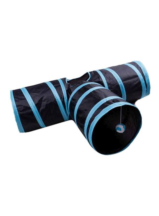 Beauenty Play Tunnel Toy For Cat Black/Blue 80x25x30cm - Image 1