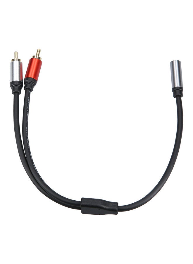 3.5mm Female to Dual RCA Male Audio Cable Black