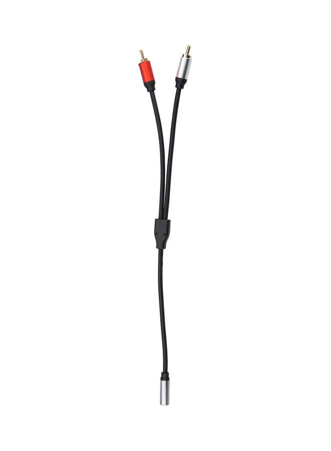 3.5mm Female to Dual RCA Male Audio Cable Black