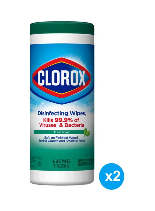 Clorox Fresh Scent Disinfecting Wipes - 2 Packs x 35 Wipes, 70 Counts  - Image 2