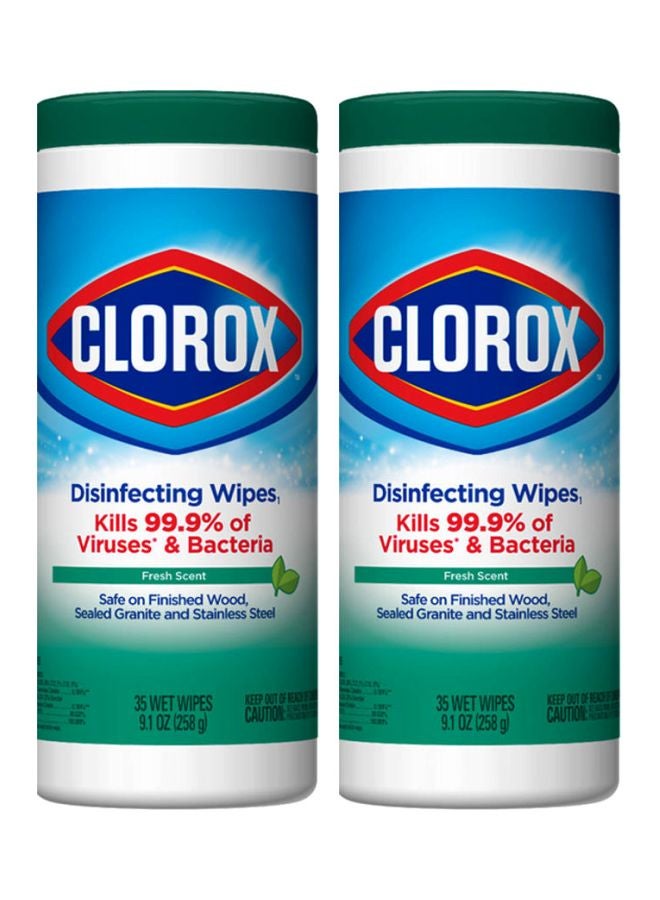 Clorox Fresh Scent Disinfecting Wipes - 2 Packs x 35 Wipes, 70 Counts  - Image 1