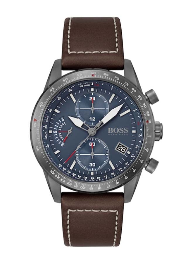 HUGO BOSS Men's Pilot Edition Water Resistance Leather Analog Watch 1513852  - Image 1