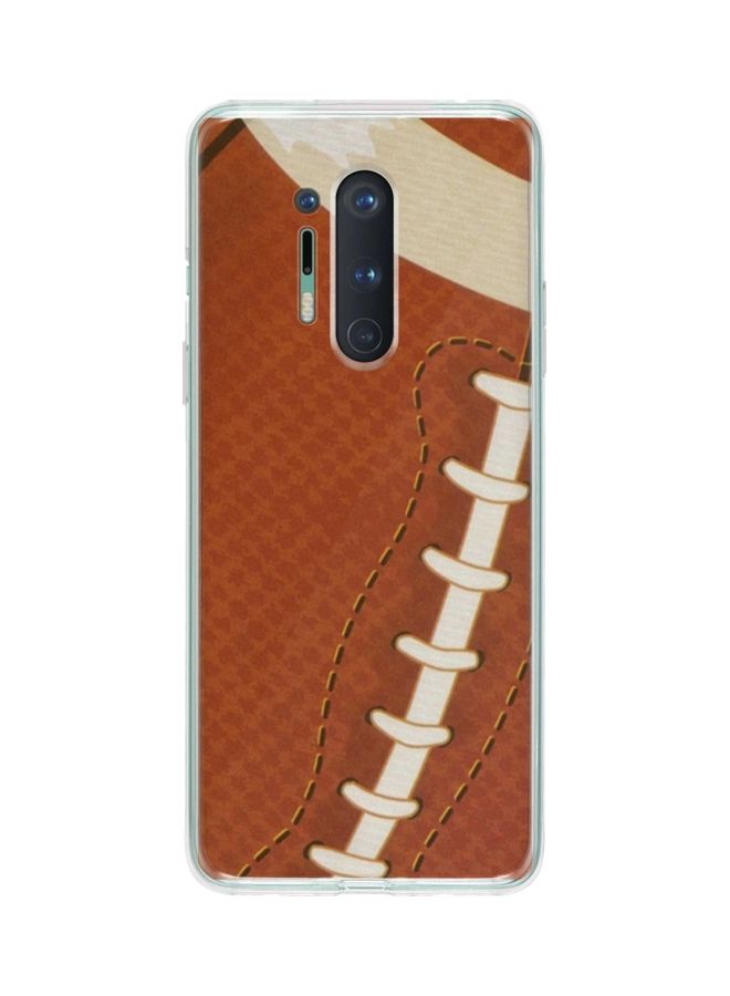 ستايلايزد غطاء حماية كلاسيك بتصميم كرة رجبي لهاتف ون بلس 8 برو بني - Image 1