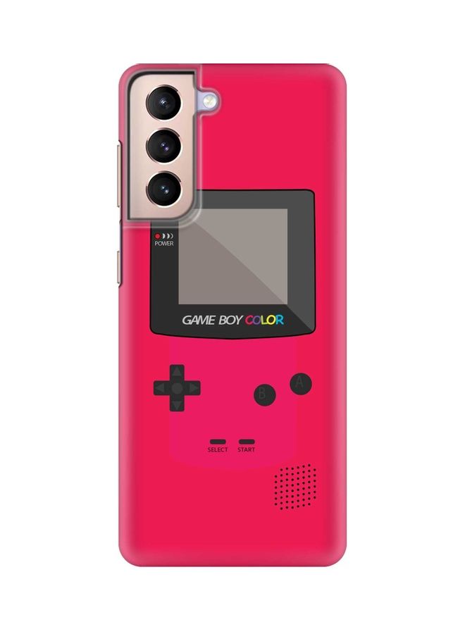 غطاء حماية بطبعة عبارة "Gameboy Color" بلون وردي لهاتف سامسونج جالاكسي S21 5G وردي/أسود