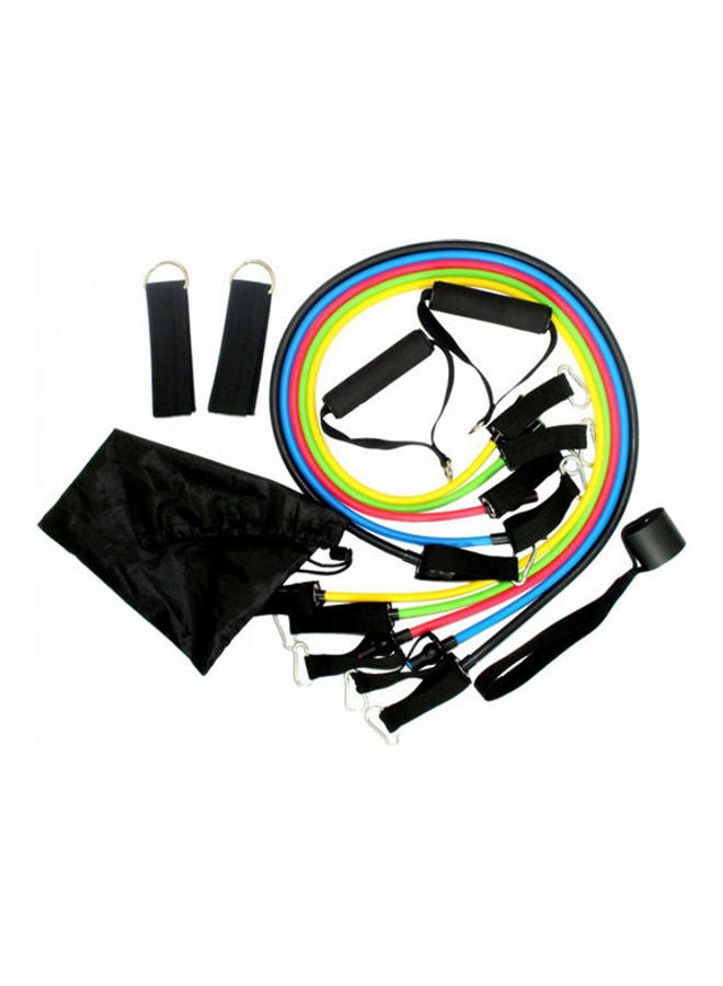 11-Piece Resistance Band Set With Stackable Exercise Legs Ankle Straps Multi-Function Professional Fitness Equipment 19.8cm - Image 1