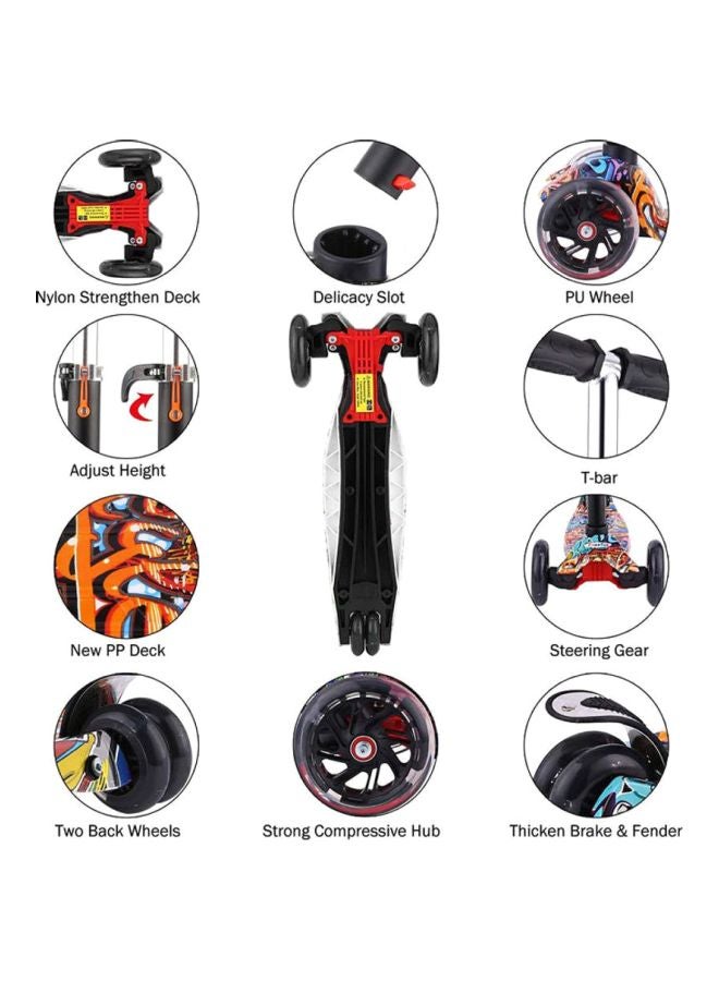 Cool Baby Kids Scooter Foldable Kick with LED Light Up Wheels for Toddlers 56x79x23cm - Image 5