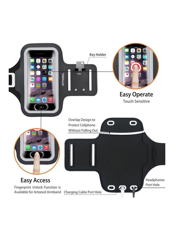 Generic Sports Running Jogging Gym Armband Case Holder Arm Band For Mobile Phones, Black  - Image 2
