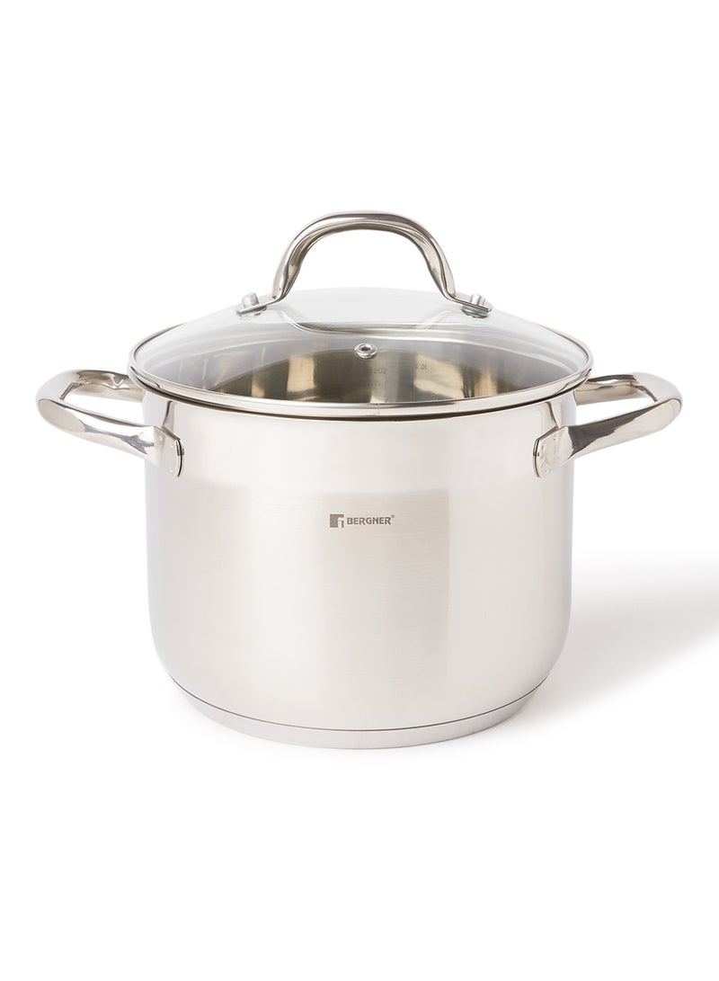 BERGNER - 9-Piece Gourmet Cookware Set Silver/Black Non-stick Fry Pan 1x24, Casserole With Lid 1x24, Casserole With Lid 1x20, Casserole With Lid 1x24, Stock Pot With Lid 1x20cm - Image 1
