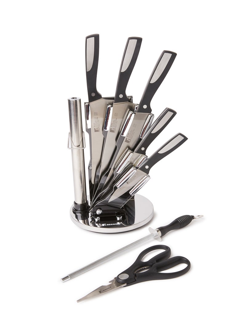 BERGNER - 8-Piece Resa Stainless Steel Knife Set Black/Silver - Image 1