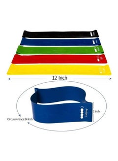 Generic Resistance Bands Exercise Bands For Woman Yoga Resistance Loop Bands For Legs And Butt Workout Bands For Home Gym Fitness 5 Set With Bag  - Image 2