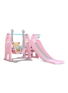 Rainbow Toys 3 In 1 Baby Plastic Swing Slide With Basketball Hoop Set For Home Use 208x145x120cm  - Image 4