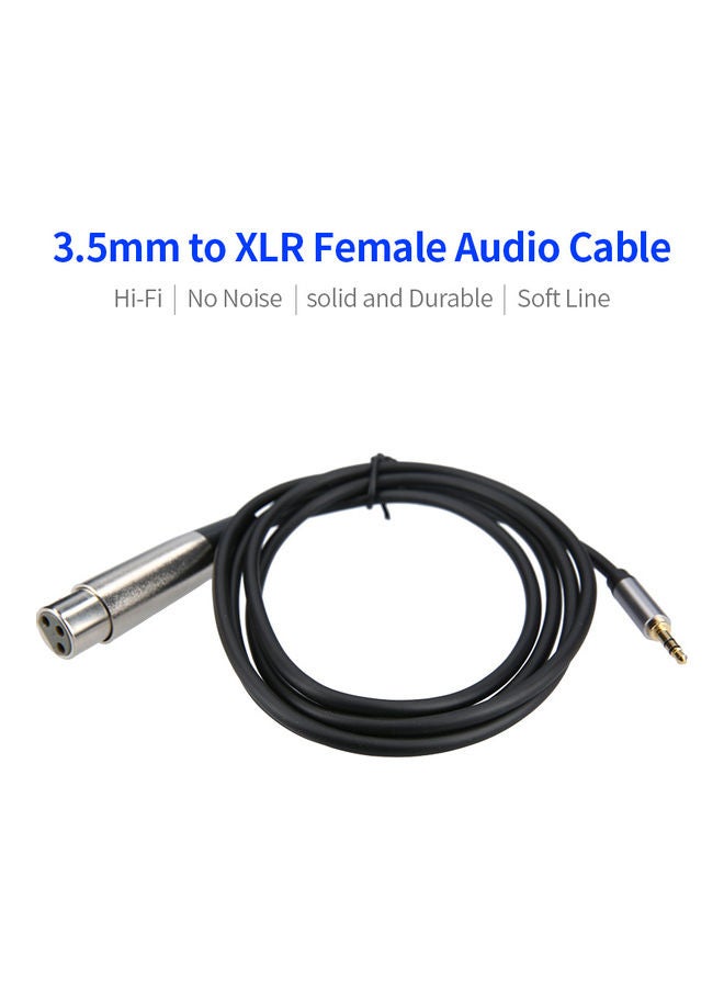 Generic XLR Audio Cable 3.5mm Male to Female Cannon Black  - Image 4
