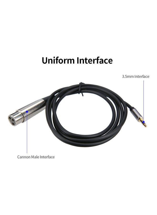 Generic XLR Audio Cable 3.5mm Male to Female Cannon Black  - Image 5