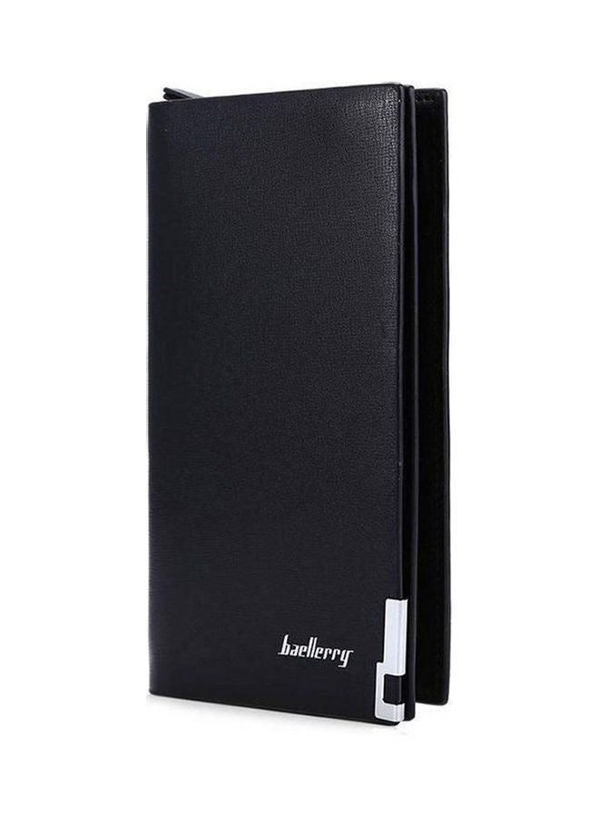 baellerry Multifunctional Long Leather Credit Card Zipper Wallet Black - Image 1
