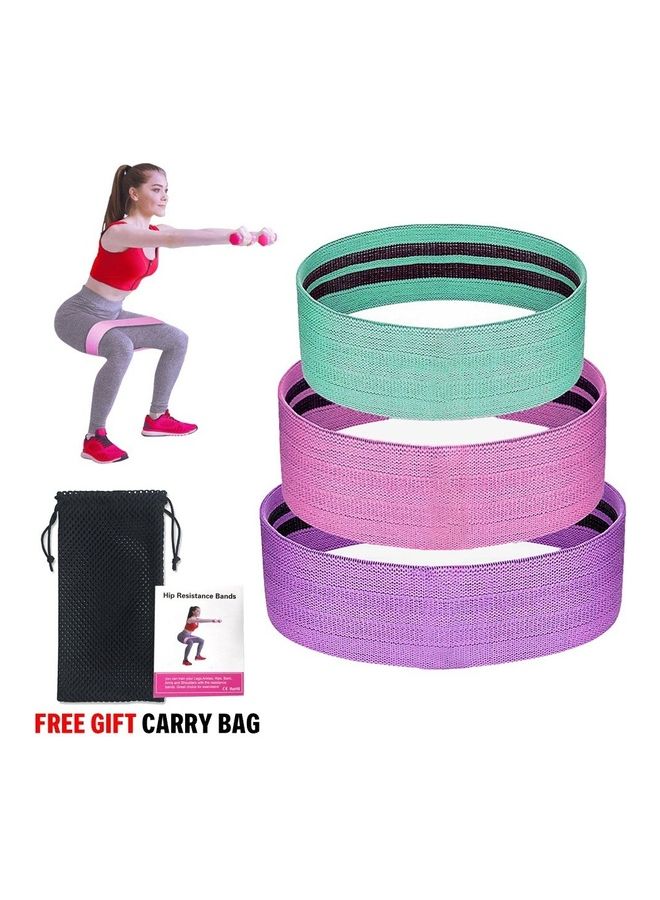 Generic 3-Piece Sports Exercise Resistance Loop Bands Set with Carry Bag  - Image 2