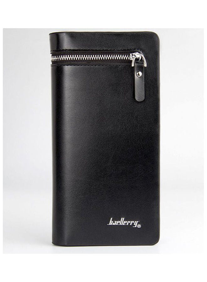 baellerry Fashion Leather long Bifold Wallet Black - Image 2