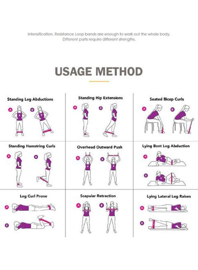 Kanteen Store 5  Body Building Yoga Stretch Bands Fitness Resistance Belt Fitness Rubber Band Elastic Exercise Straps Indoor Sport Gym Pull Up for Fit Body Building Exercise  - Image 2