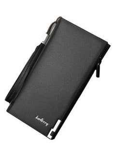 European And American Multifunctional Leather Long Paragraph Wallet Black