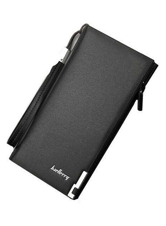 Generic - European And American Multifunctional Leather Long Paragraph Wallet Black - Image 1