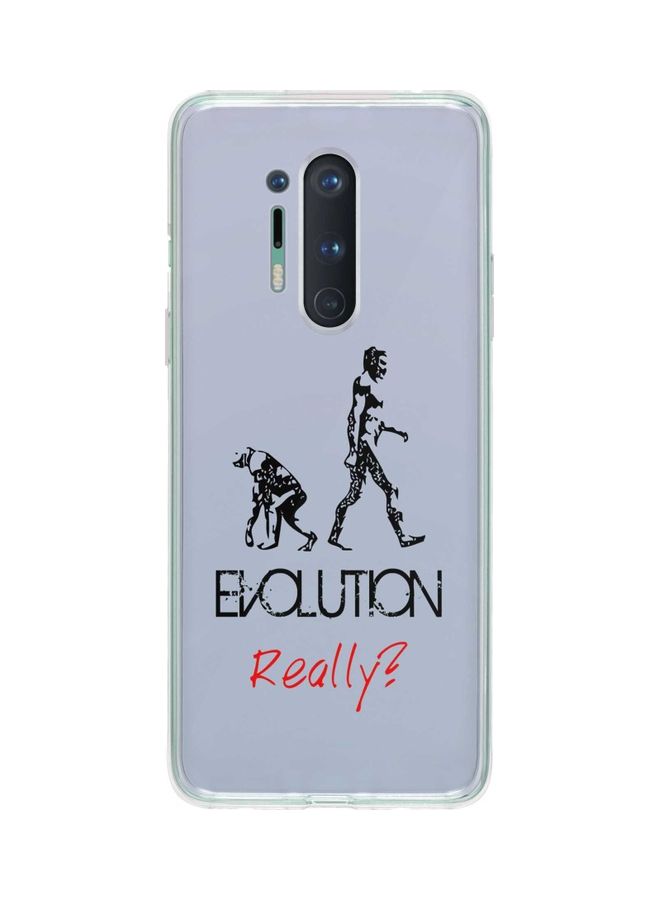 ستايلايزد غطاء حماية كلاسيكي بطبعة عبارة "Evolution, Really" (بلون أزرق) لهاتف ون بلس 8 برو أبيض/أسود/أحمر - Image 1