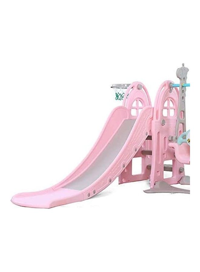 Rainbow Toys 3 In 1 Baby Swing Slide Set With Basketball Hoop Pink Color 208X145X120cm - Image 5