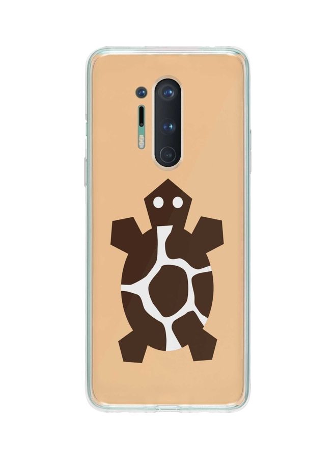 ستايلايزد غطاء حماية كلاسيك بتصميم سلحفاة بنمط قبلي لهاتف ون بلس 8 برو بيج / بني - Image 1