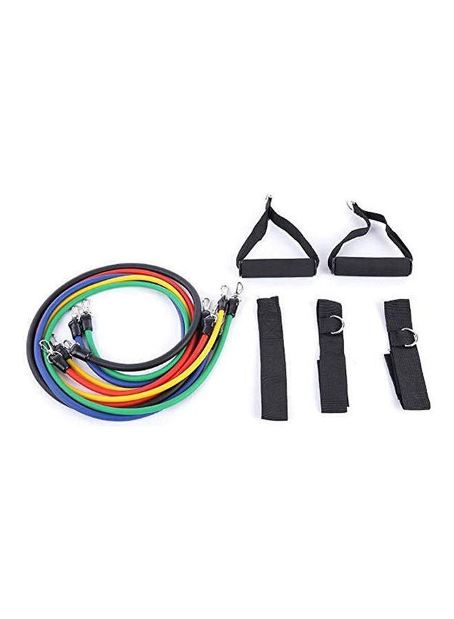 11-Piece Pull Rope Pilates Fitness Equipment Latex Tubing Expanders Exercise Tubes Strength Resistance Bands 20cm - Image 1
