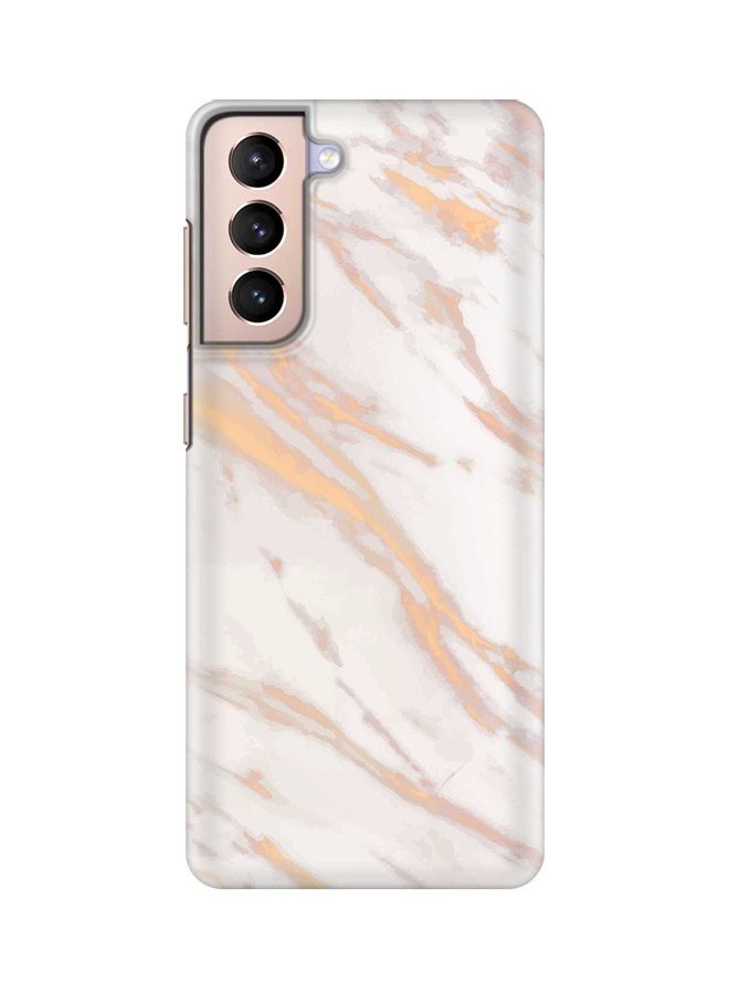 ستايلايزد غطاء حماية بطبعة رخام لهاتف سامسونج جالاكسي S21 بلس 5G ذهبي - Image 1