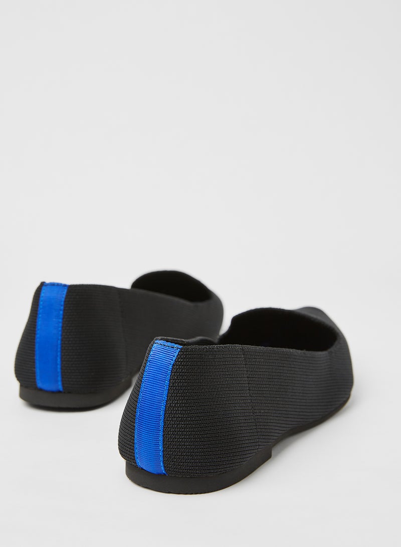 MONARK - Pointed Toe Flat Slip-On Loafers Black - Image 1