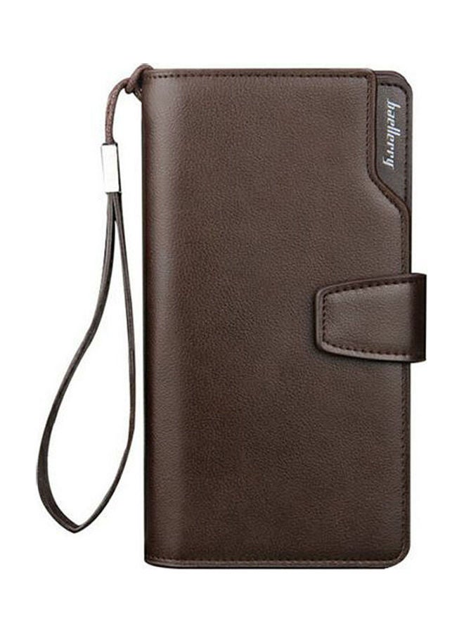 baellerry Long Leather Wallet -Multifunctional Brown  - Image 1