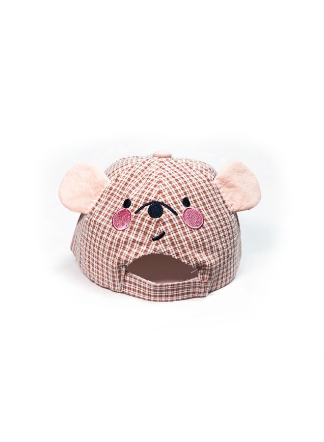 babyqlo - Bear Ear Detail Cap Pink - Image 1