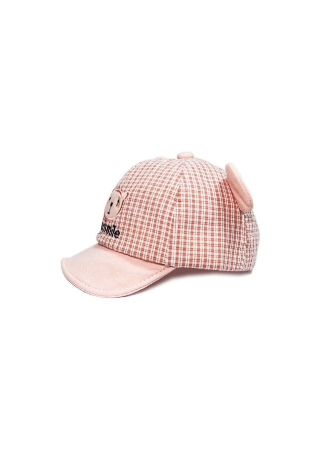 babyqlo - Bear Ear Detail Cap Pink - Image 1