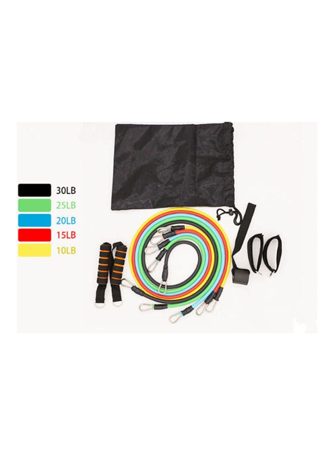 Generic 11-Piece Resistance Band Set Yoga Pilates Abs Exercise Fitness Tube Workout Bands - Image 2