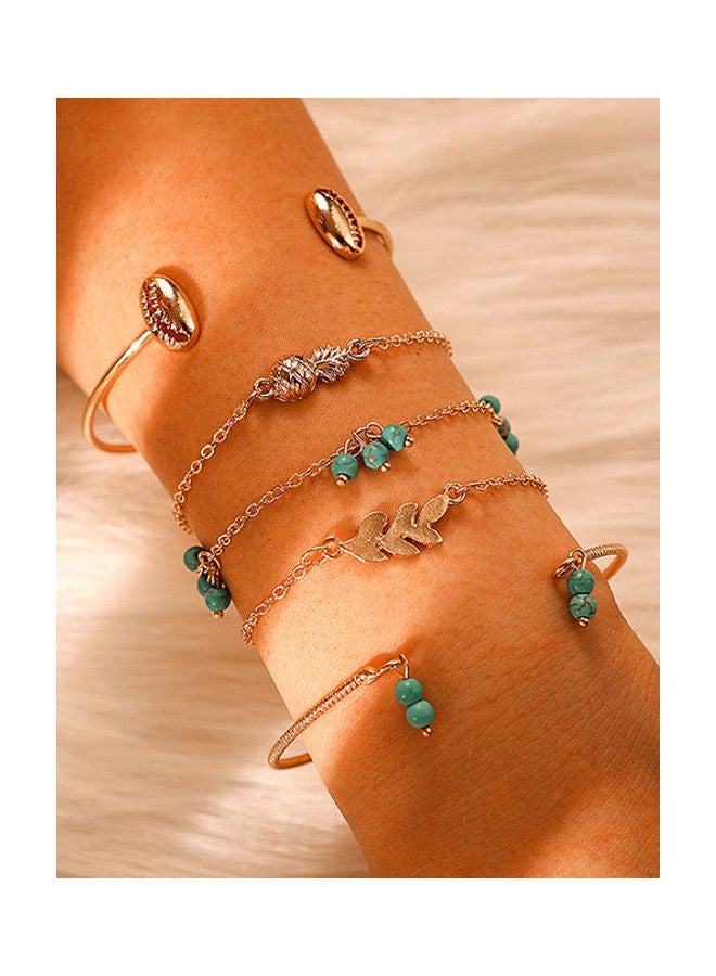 5esha 5-Piece Leaf Pineapple Alloy Bracelet Set  - Image 2
