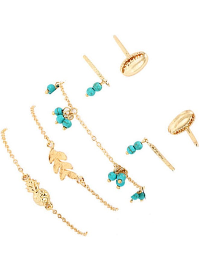 5esha 5-Piece Leaf Pineapple Alloy Bracelet Set  - Image 3
