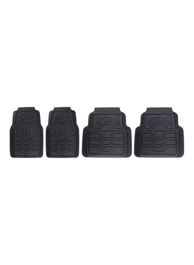 Packy Poda Car Floor Mats All Weather Protection, Heavy Duty Front & Rear Rubber Cargo Mats Anti-Slip, Full Set Trimmable Contour Liners Universal Fit Car - 4 pieces - Black
