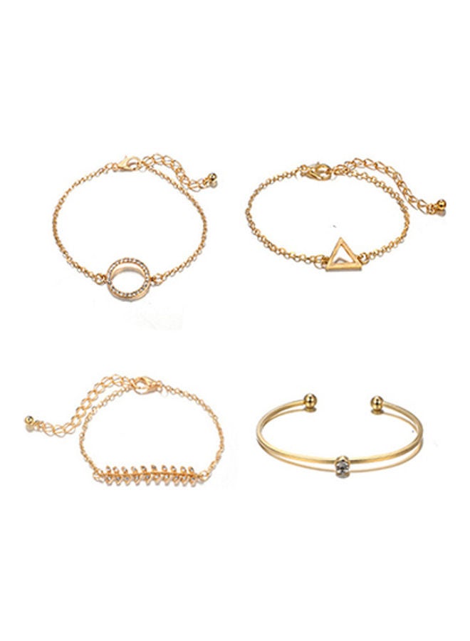 5esha 4-Piece Geometric Shape Decorated Metal Bracelet - Image 1