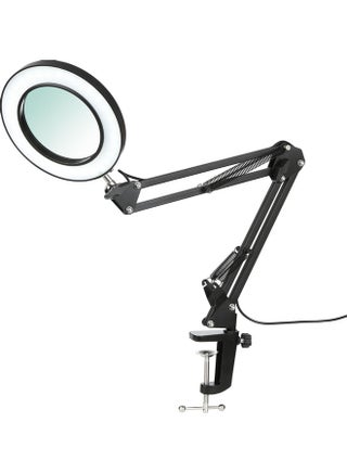 Flexible Clamp-On Table Lamp With Magnifier Swing Black 30x5x25cm - v1614194787/N44715089A_1