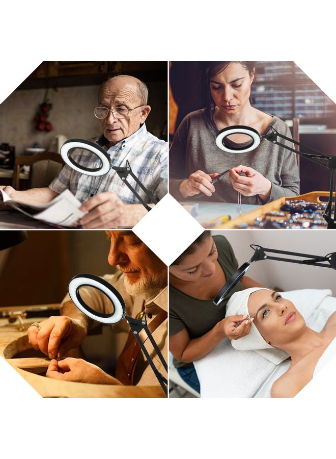 Flexible Clamp-On Table Lamp With Magnifier Swing Black 30x5x25cm - v1614194788/N44715089A_7