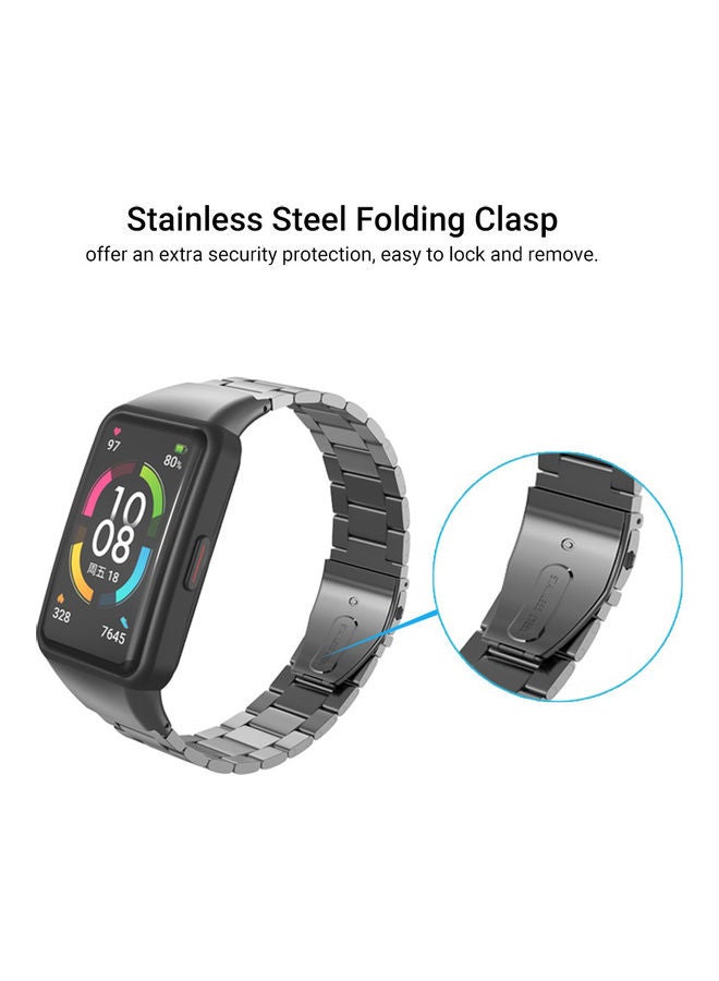 Replacement Stainless Steel Strap For Honor Band 6 Grey - Image 3