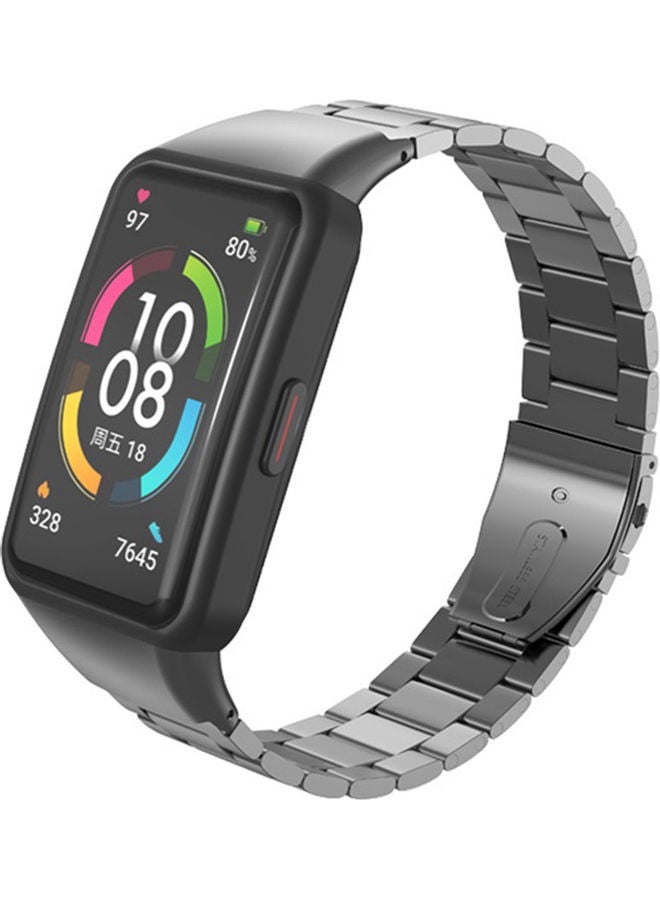 Replacement Stainless Steel Strap For Honor Band 6 Grey - Image 4