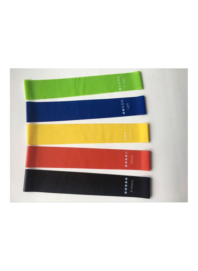 Kanteen Store Resistance Bands Set Of 5 Exercise Loops 9 Inch Workout Fit Home Fitness Yoga Physical Therapy With Carry Bag 10-50Lbs 13*17cm  - Image 1