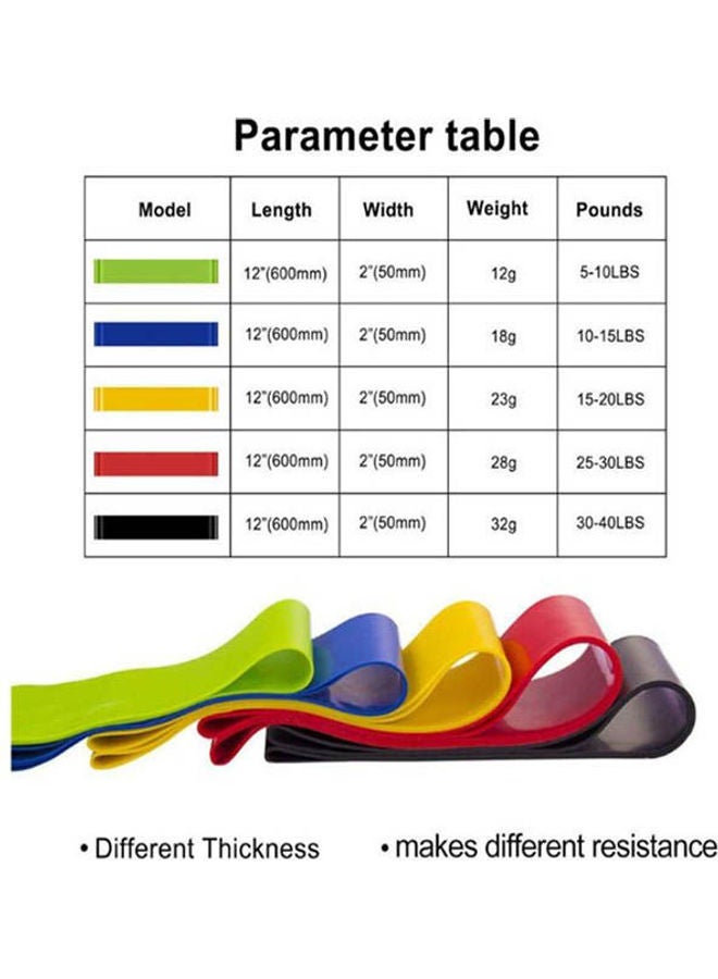 Generic 5Pcs Resistance Bands Exercise Loops Set Thicker Workout Stretch Bands For Legs  Glutes Yoga Fitness Physical Therapy Home Equipment Training For Women Men With Carry Bag  - Image 2