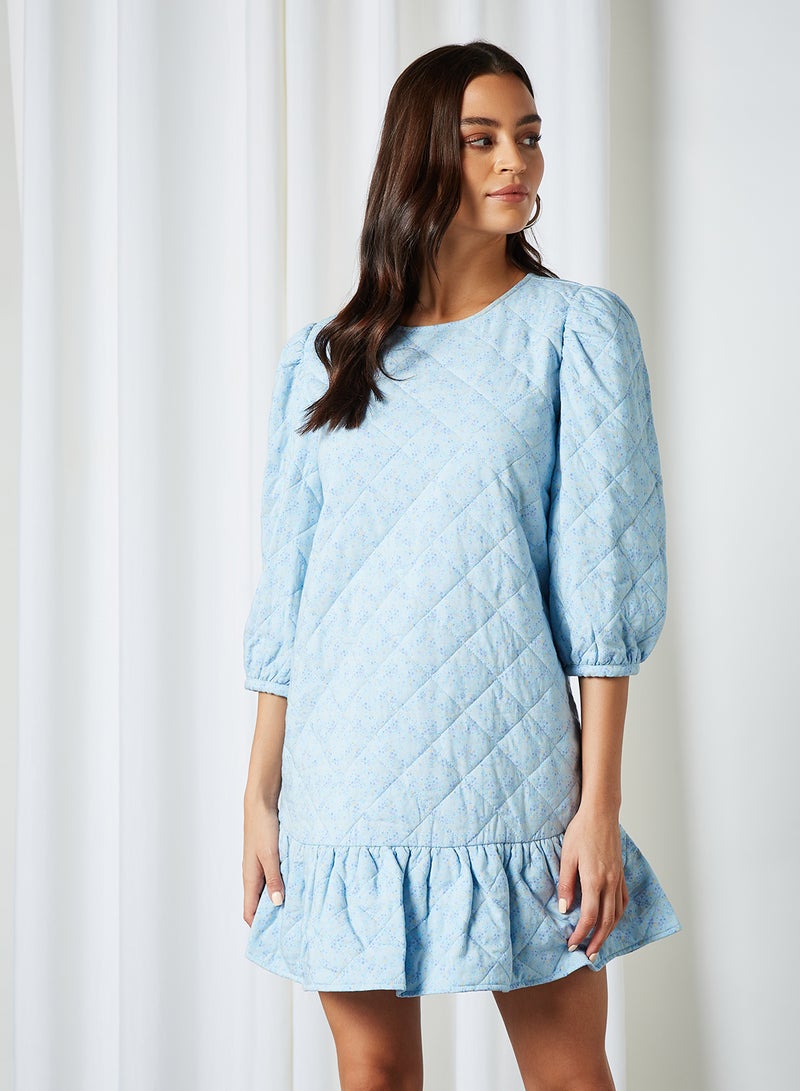 Plain Quilted Dress Cashmere Blue - v1614196103/N43708110V_1