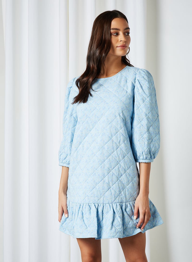 Jacqueline de Yong - Plain Quilted Dress Cashmere Blue - Image 1