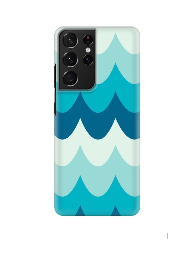 Stylizedd - Wavy Case Cover For Samsung Galaxy S21 Ultra 5G Blue - Image 1