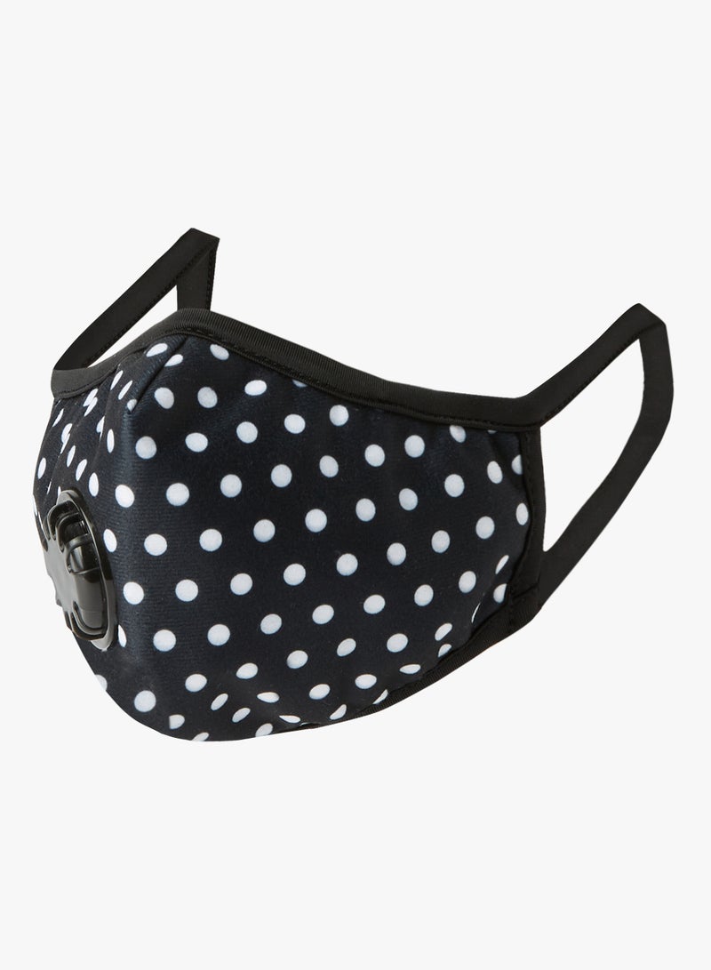 Nomad Mask - Unisex Polka Dot Face Mask Black - Image 1