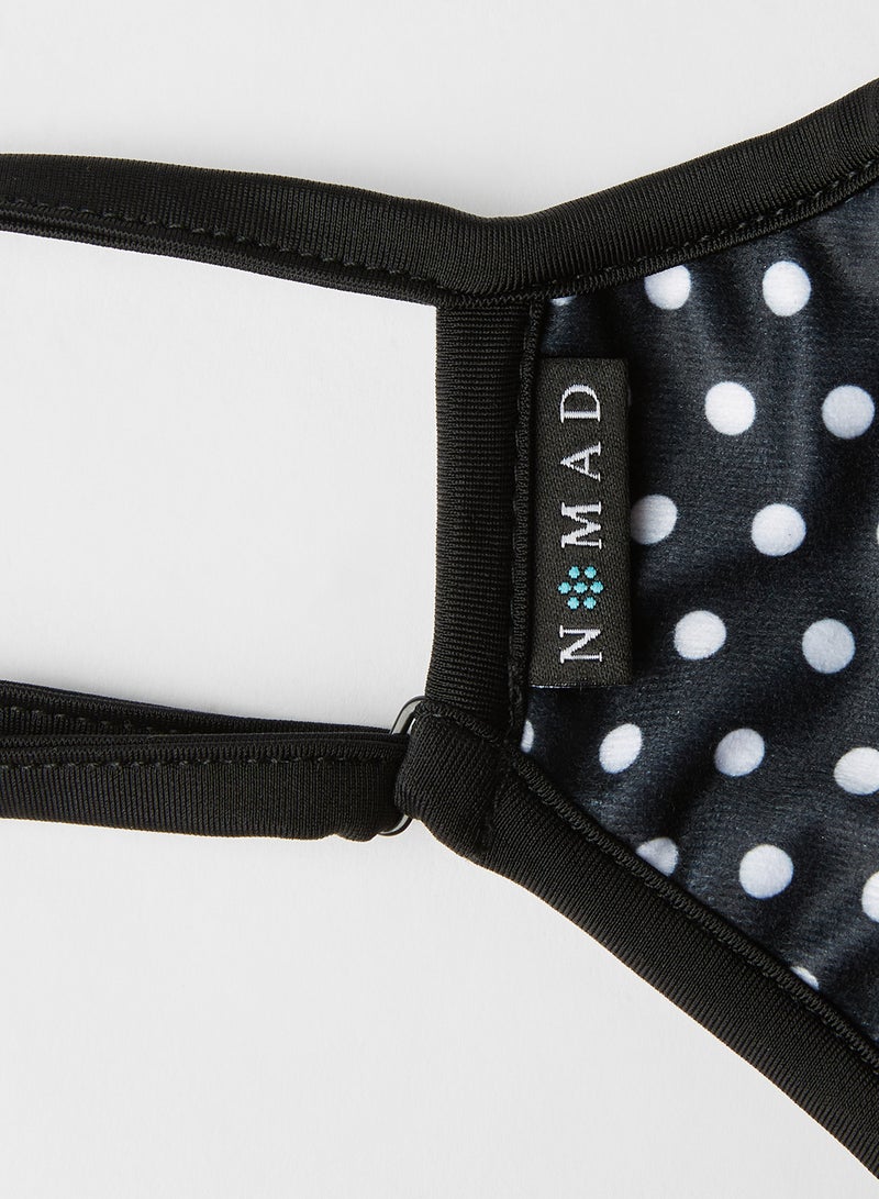 Nomad Mask - Unisex Polka Dot Face Mask Black - Image 1