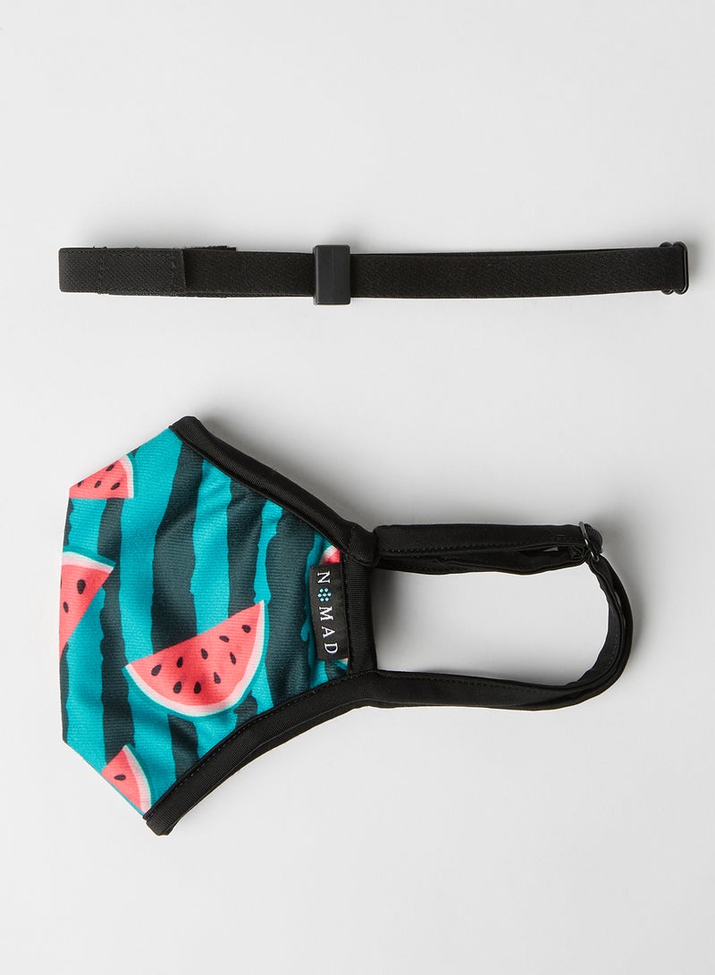 Nomad Mask Unisex Watermelon Print Face Mask Green  - Image 2